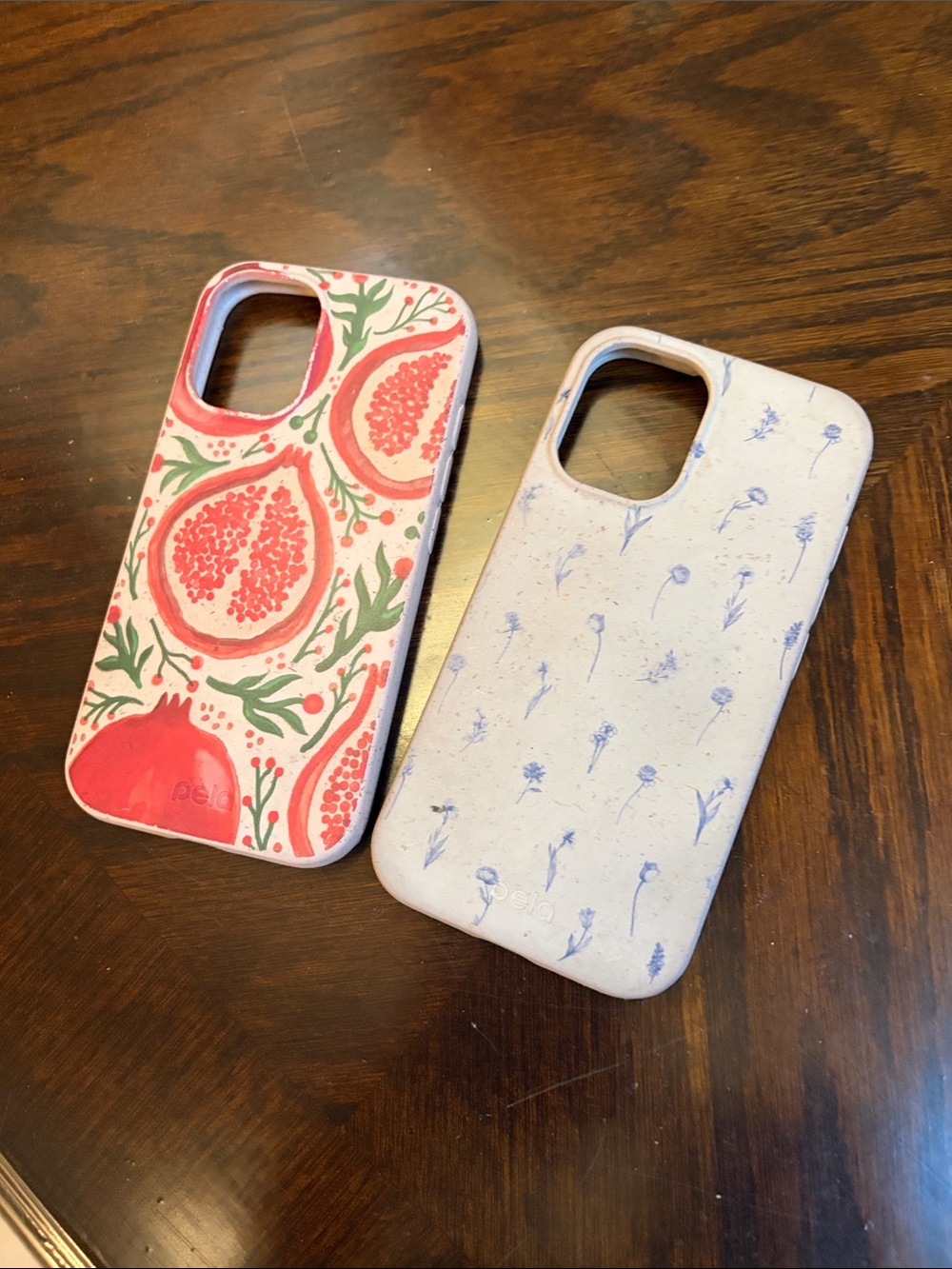 Pomegranate Red Floral & Blue Dandelion iPhone 16 Case brand pela